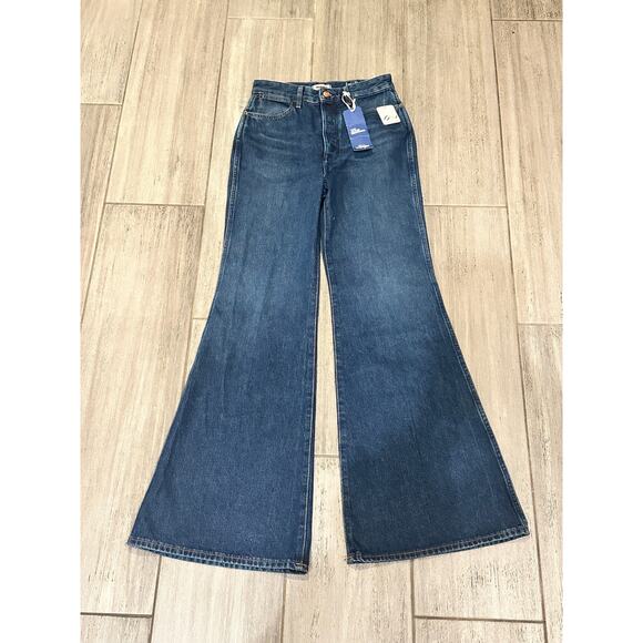 Wrangler x Free People W26 L32 Wanderer The Jeans Redesign Blue - Picture 3 of 8